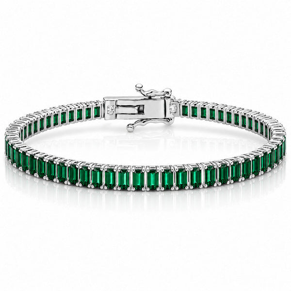 “Boston” Emerald Baguette-Cut Tennis Bracelet