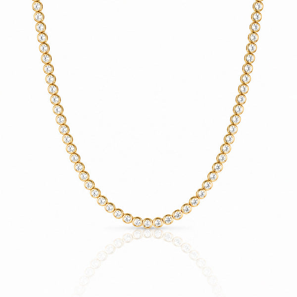 “Oslo” Classic Diamond Bezel Tennis Necklace