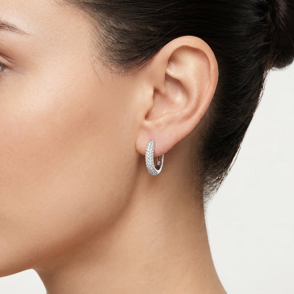 "Vienna" Moissanite 1ct Pavé Huggie Earrings