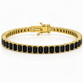 “Boston” Onyx Baguette-Cut Tennis Bracelet