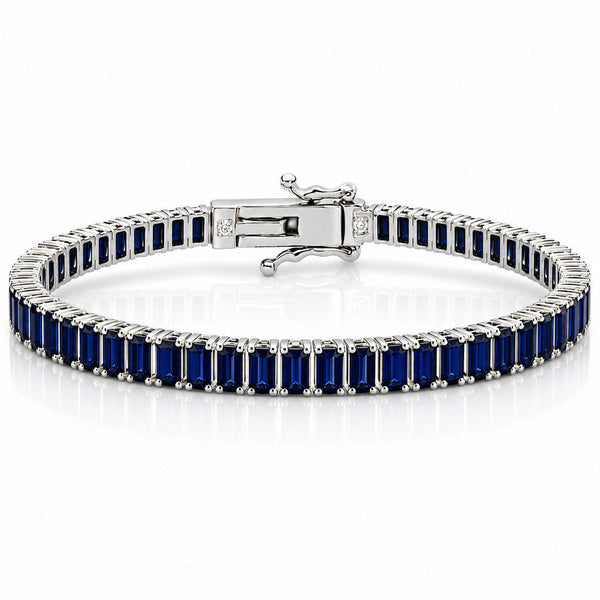 “Boston” Sapphire Baguette-Cut Tennis Bracelet