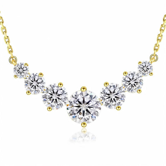 “Copenhagen” Moissanite 2.8ct Graduated Solitaire Necklace