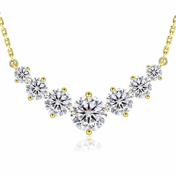 “Copenhagen” Moissanite 2.8ct Graduated Solitaire Necklace
