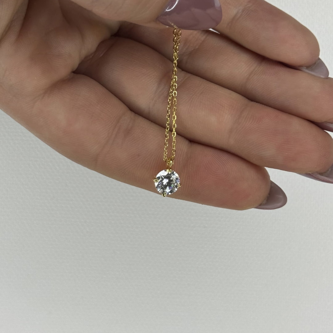 “Davos” Moissanite 1ct 4-Prong Solitaire Necklace