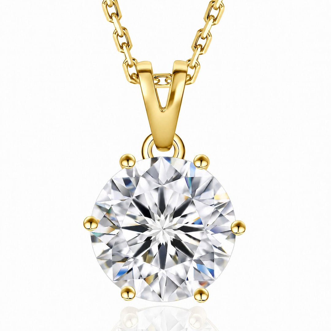 “Gstaad” Moissanite 2ct 6-Prong Solitaire Necklace