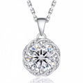 “Stockholm” Moissanite 1ct Swirl Halo Necklace