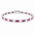 “Verona” Pink Sapphire & Diamond Alternating Tennis Bracelet
