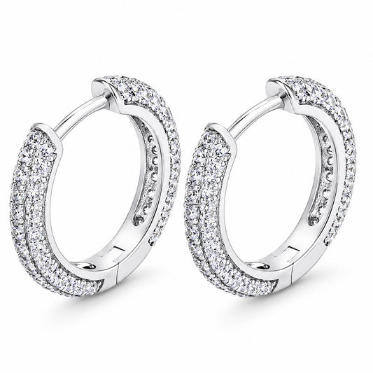 "Vienna" Moissanite 1ct Pavé Huggie Earrings