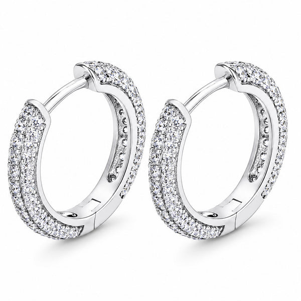 "Vienna" Moissanite 1ct Pavé Huggie Earrings