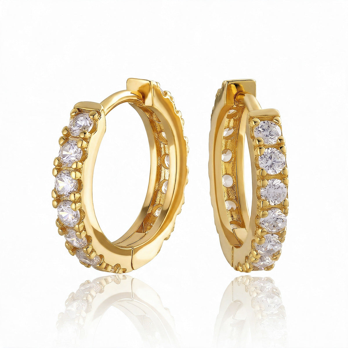 "Bari" Pavé Huggies