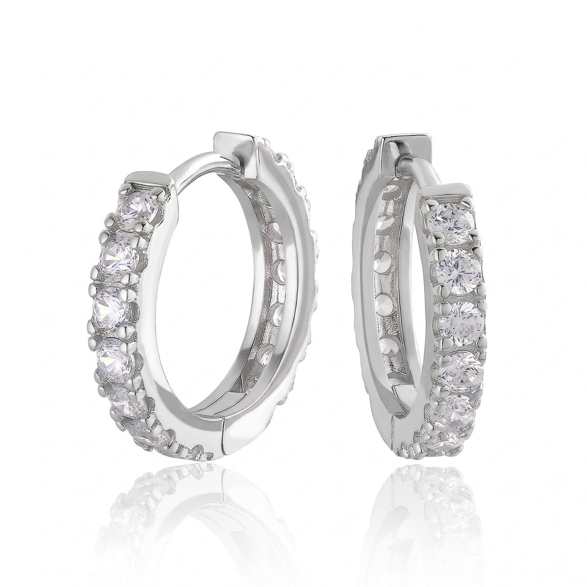 "Bari" Pavé Huggies