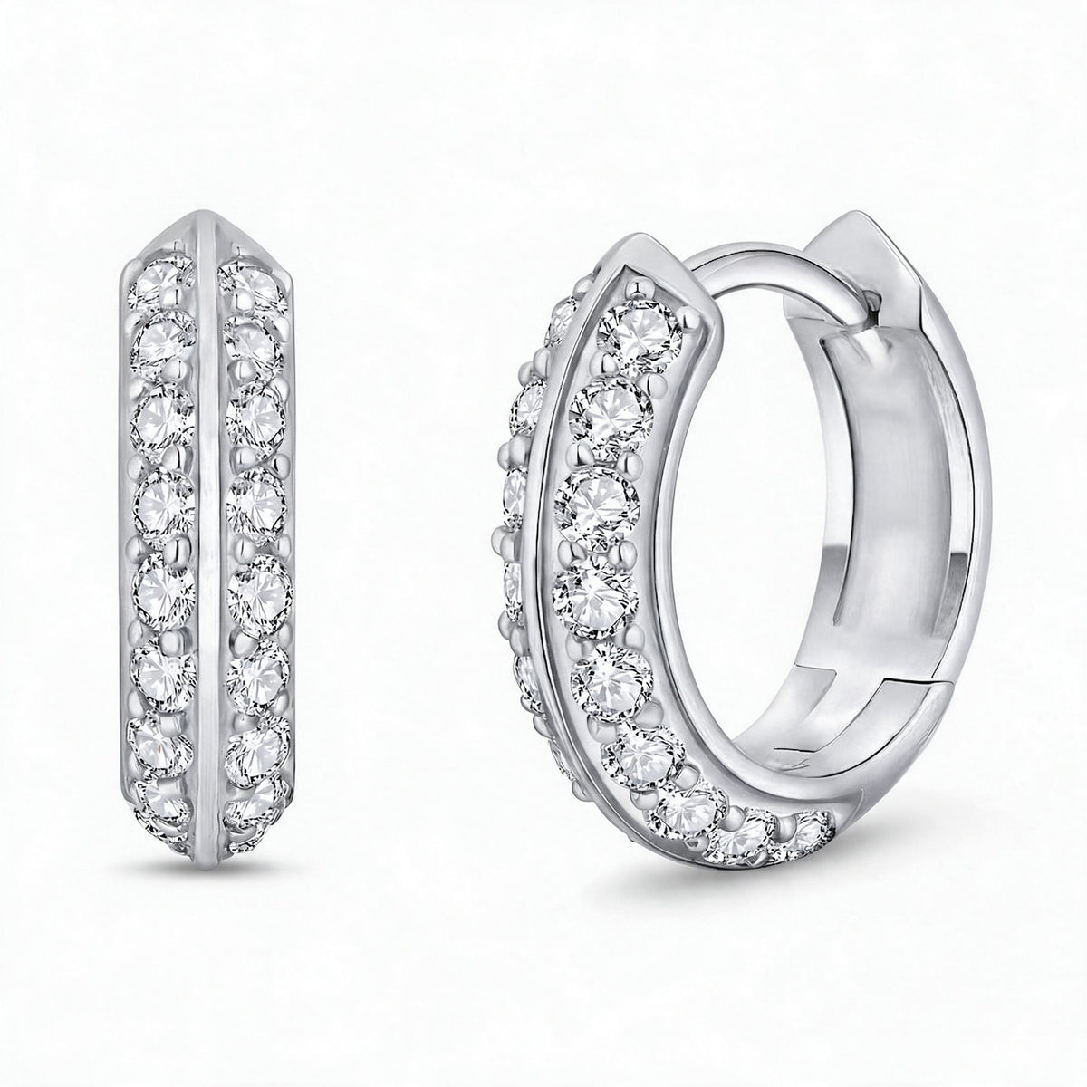 “Basel” Moissanite 1ct Pavé Huggie Earrings