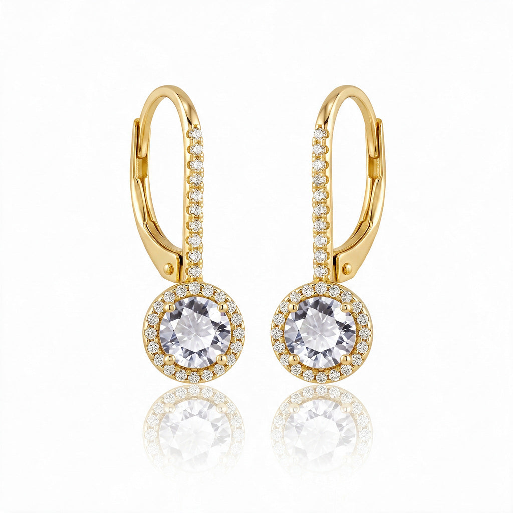"Bergen" Petite Halo Leverback Earrings