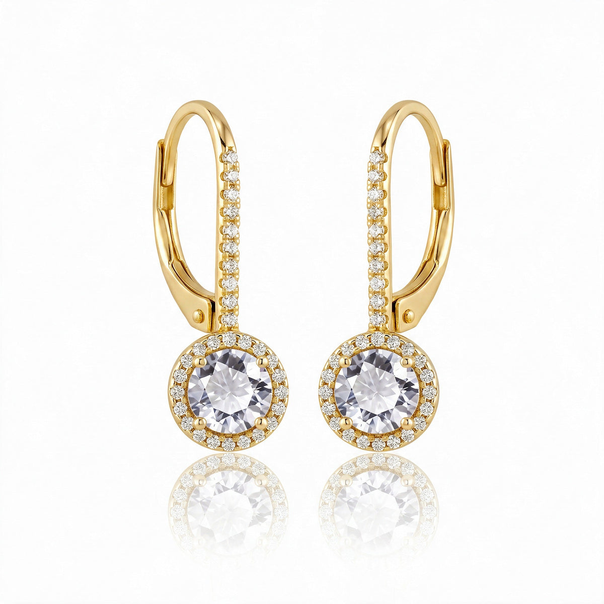 "Bergen" Petite Halo Leverback Earrings