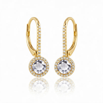 "Bergen" Petite Halo Leverback Earrings
