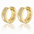 "Bologna" Wide Pavé Huggie Hoops