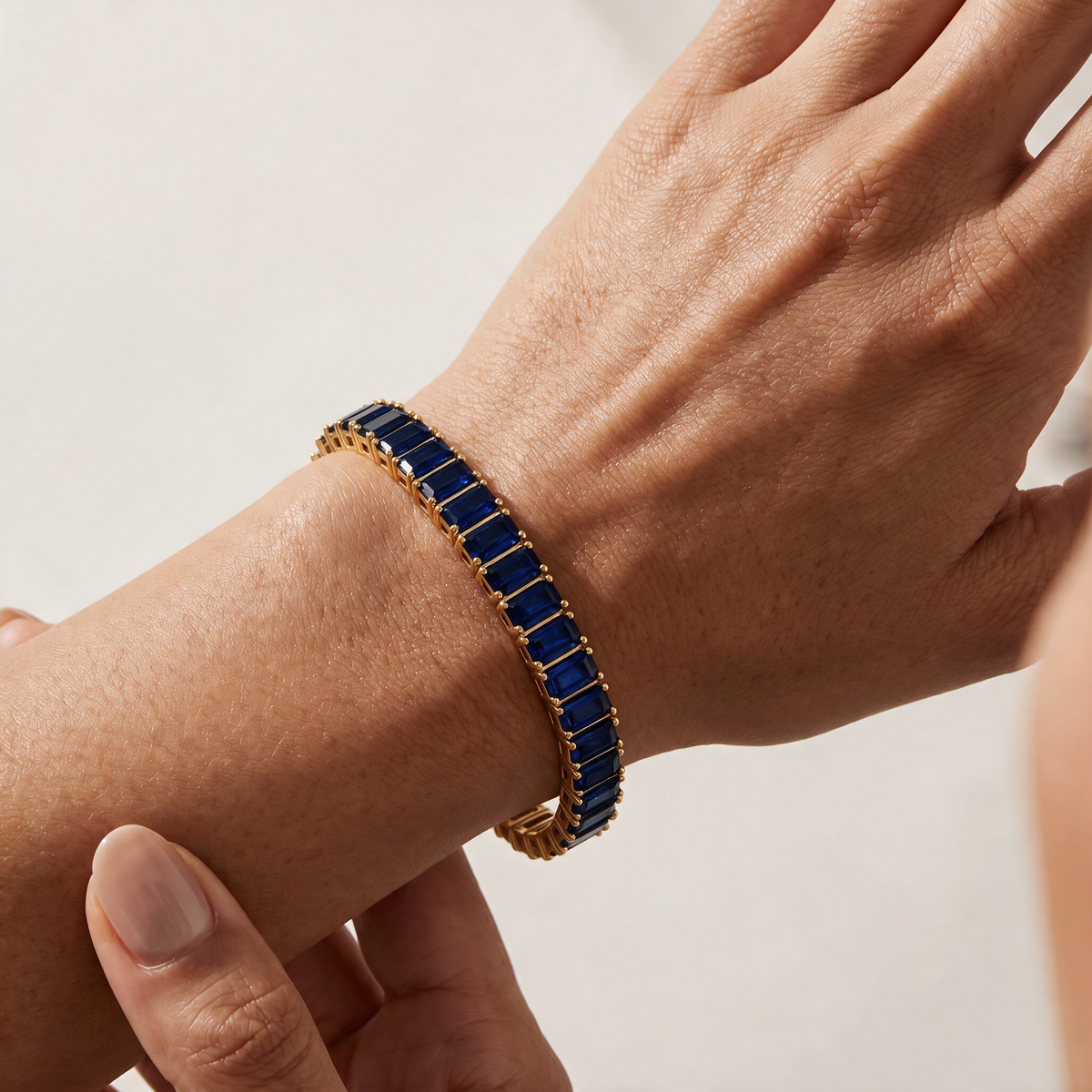 “Boston” Sapphire Baguette-Cut Tennis Bracelet