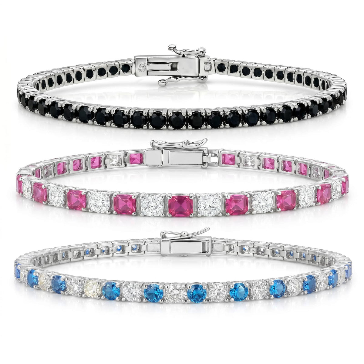 "Miami" Colorful Silver Stack Set