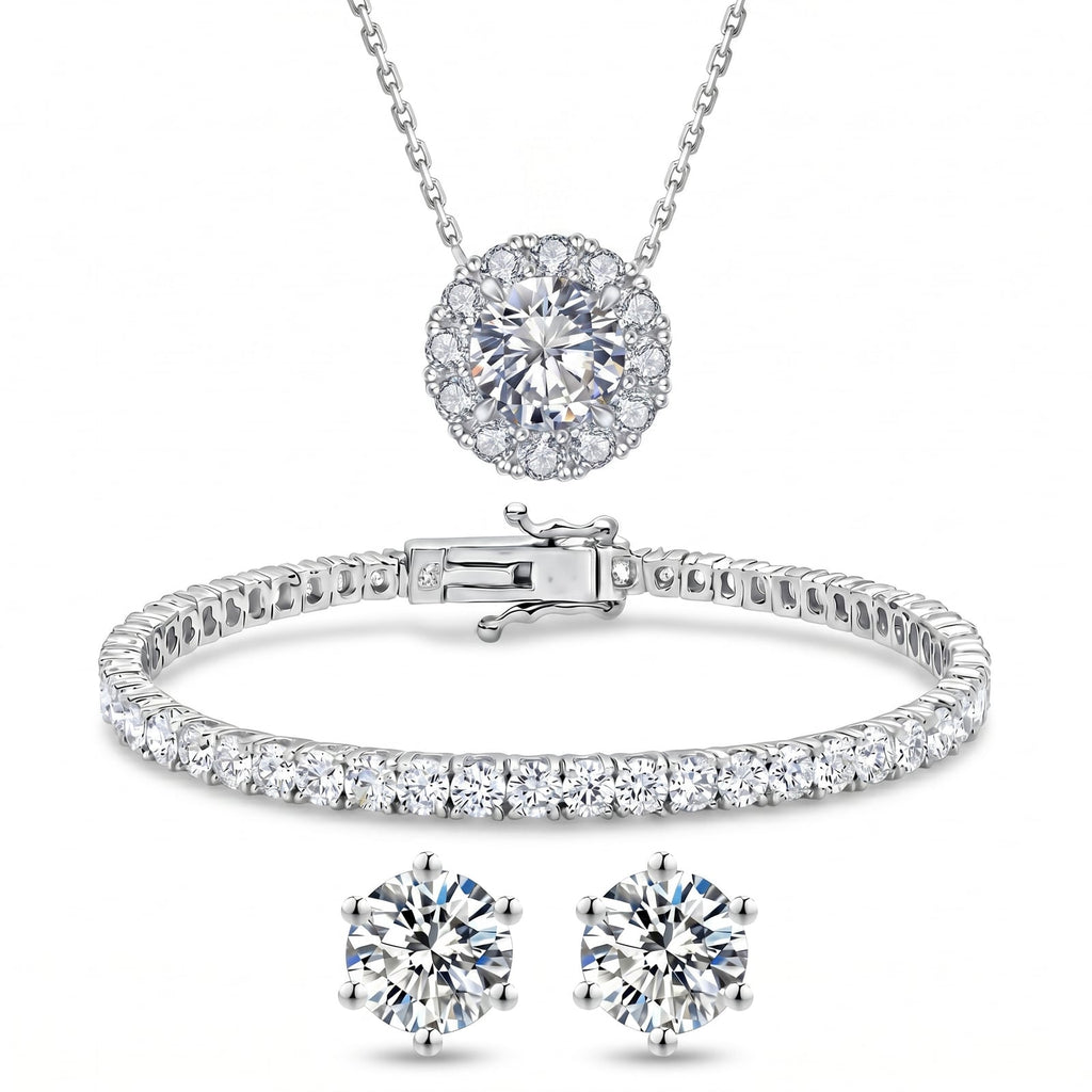 "Miami" Halo Silver Set