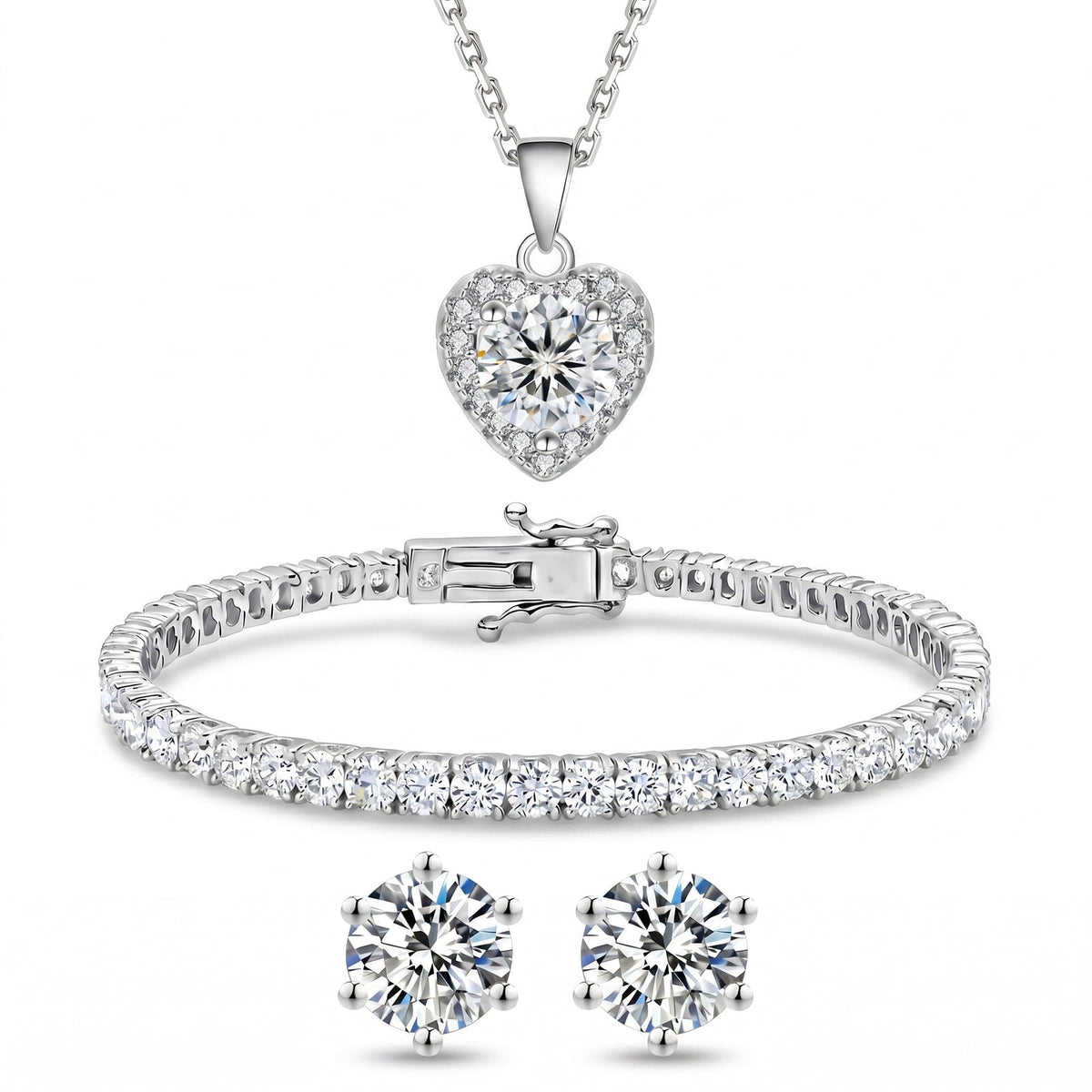 "Miami" Heart Silver Set