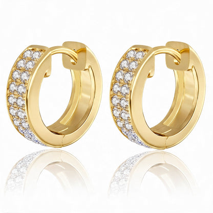 "Granada" Double-Row Pavé Huggies