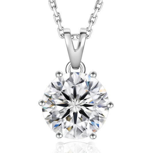“Gstaad” Moissanite 2ct 6-Prong Solitaire Necklace