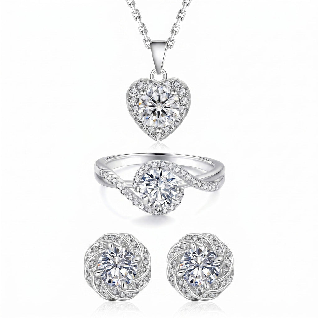 "Helsinki" Heart Bridal Set