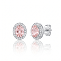 "Bali" Morganite Halo Studs