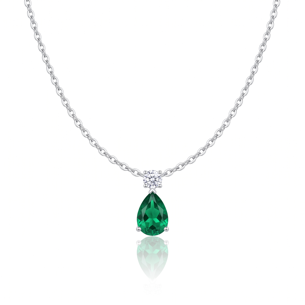 "Dublin" Emerald Teardrop Pendant