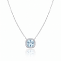 "Santorini" Aquamarine Halo Pendant