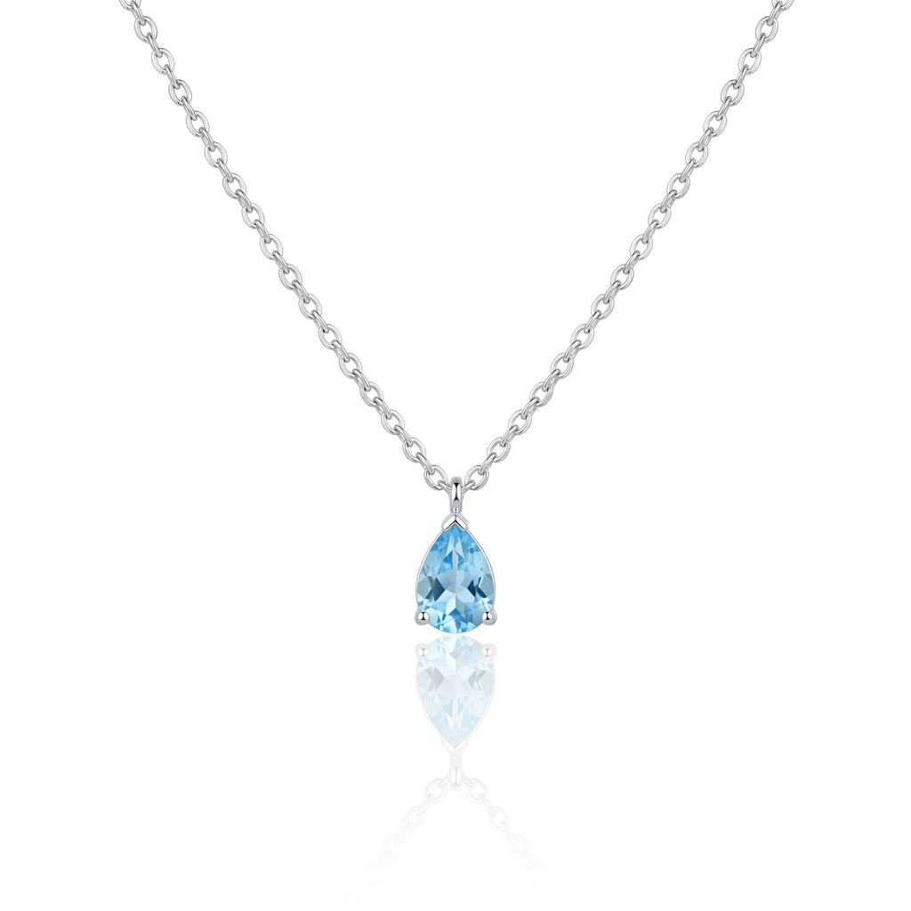 "Bermuda" Blue Topaz Teardrop Pendant