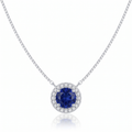 "Oslo" Sapphire Halo Pendant