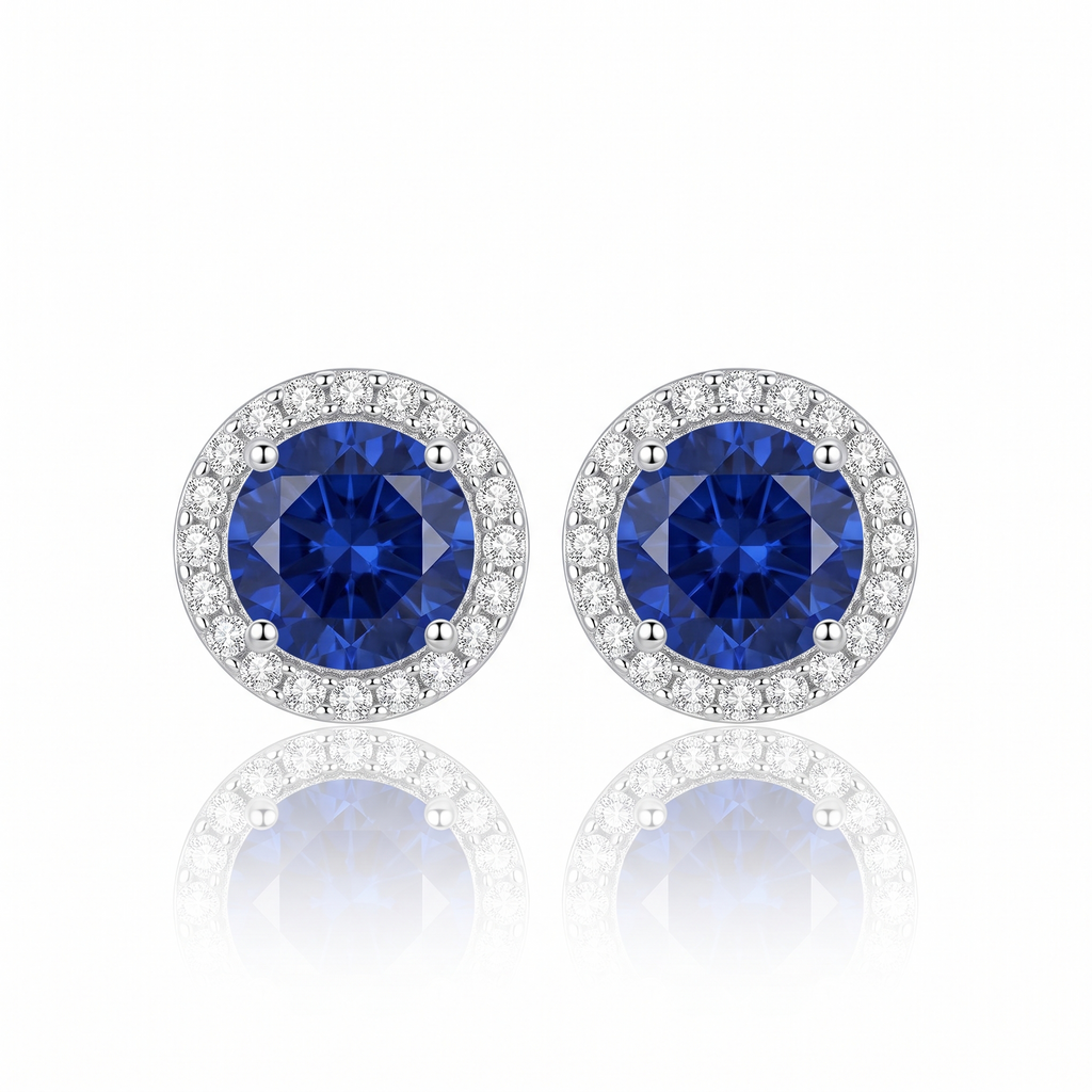 "Oslo" Sapphire Halo Studs