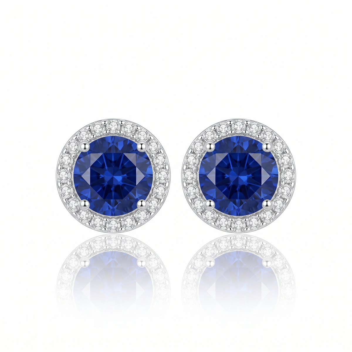 "Oslo" Sapphire Halo Studs