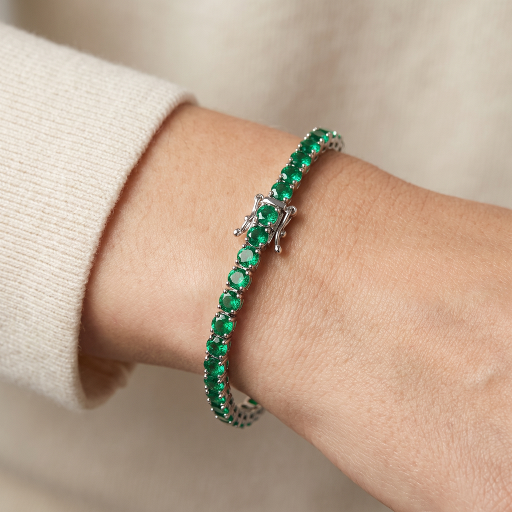 "Miami" Emerald Bracelet & Studs Set