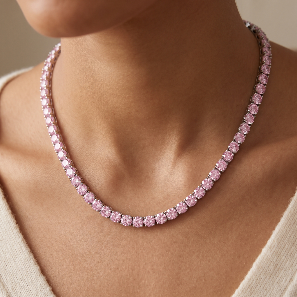 "Miami" Pink Sapphire Bracelet & Choker Set
