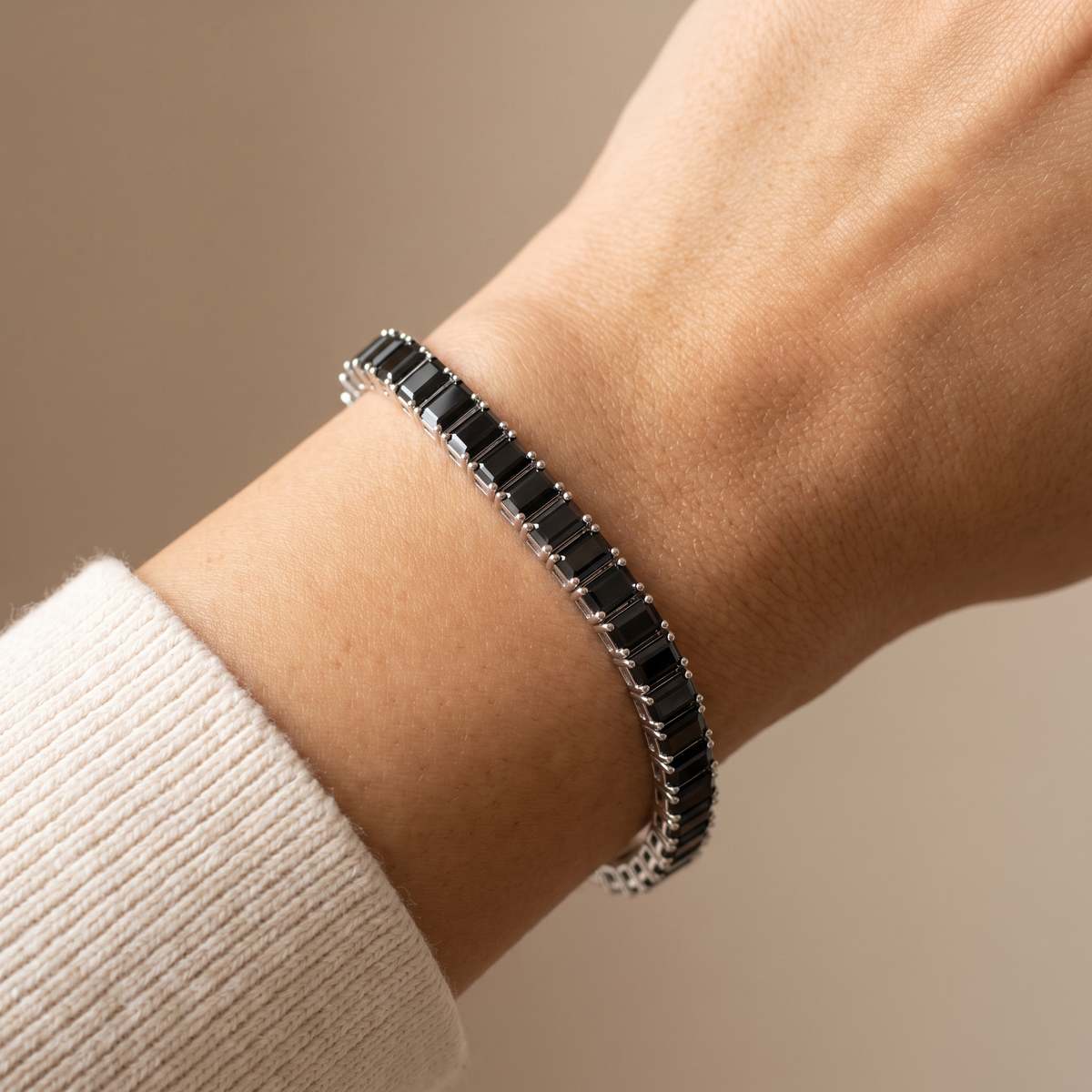 "Miami" Onyx Round & Baguette Stack Set