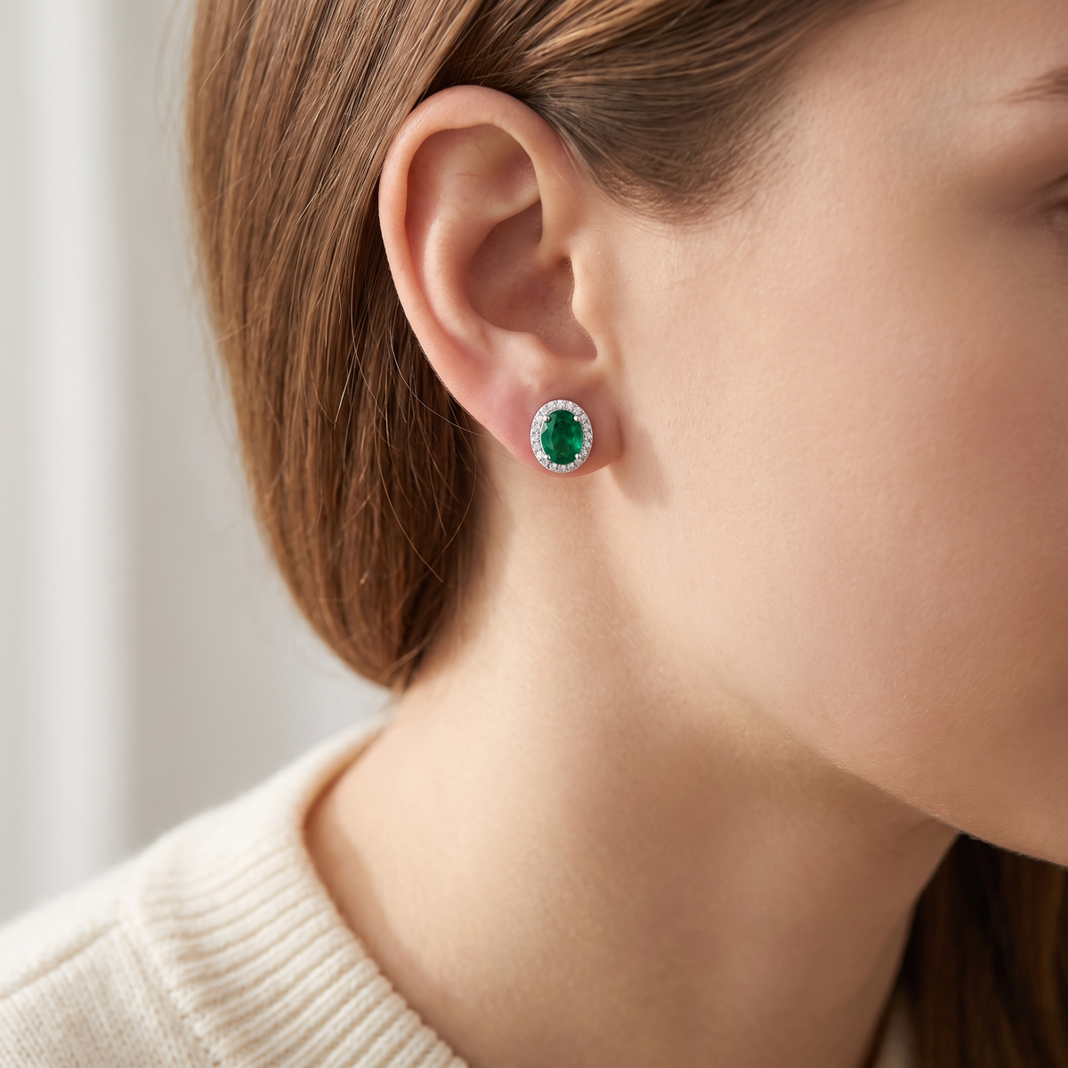 "Verona" Emerald Halo Trio Set