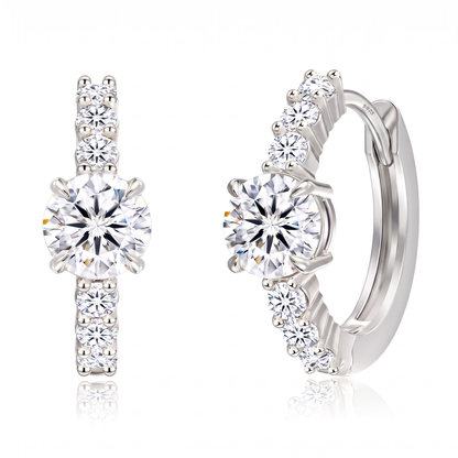 "Dubai" Solitaire Stud & Pave Hoop