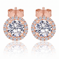 "Valencia" Rose Gold Halo Studs