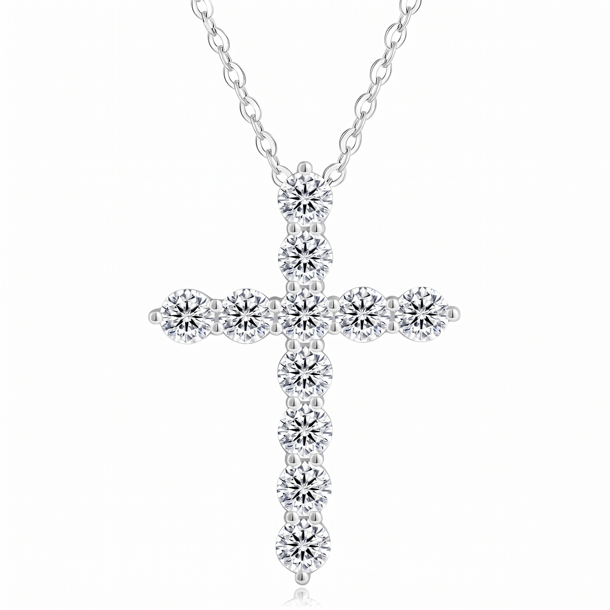 "Naples" Pave Cross Pendant Necklace