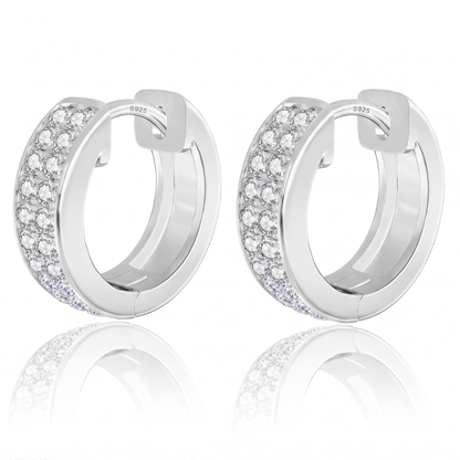 "Granada" Double-Row Pavé Huggies