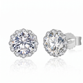 "Bilbao" Moissanite 1ct Flower Halo Studs