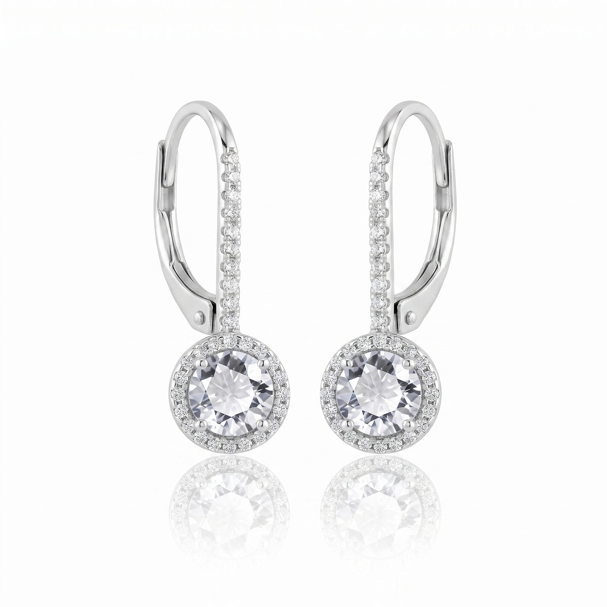 "Bergen" Petite Halo Leverback Earrings