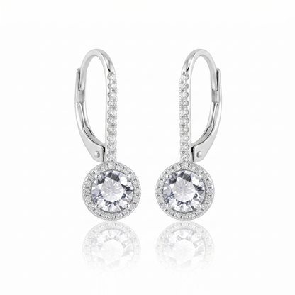 "Bergen" Petite Halo Leverback Earrings