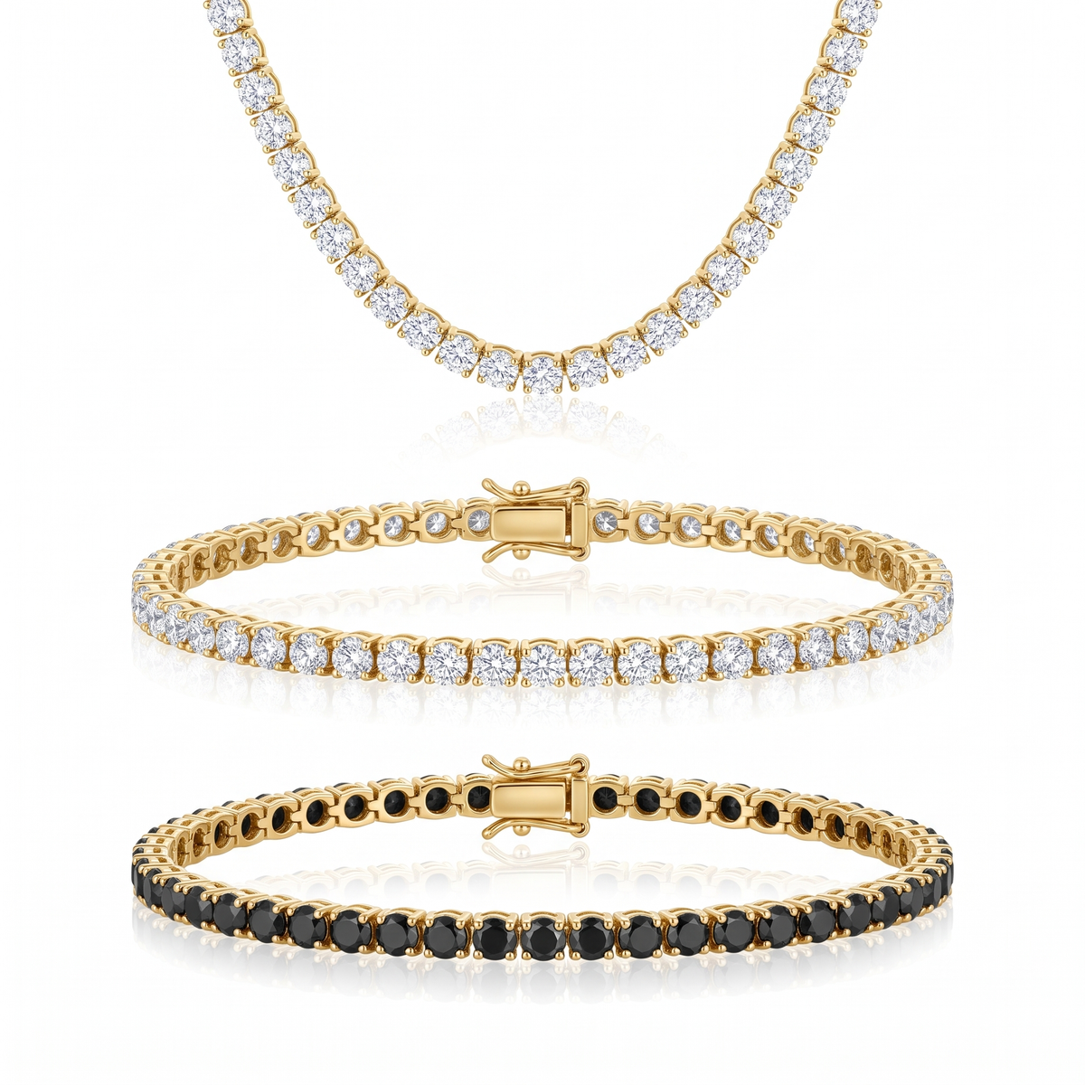 "Miami" Classic Choker & Onyx Stack Trio Set