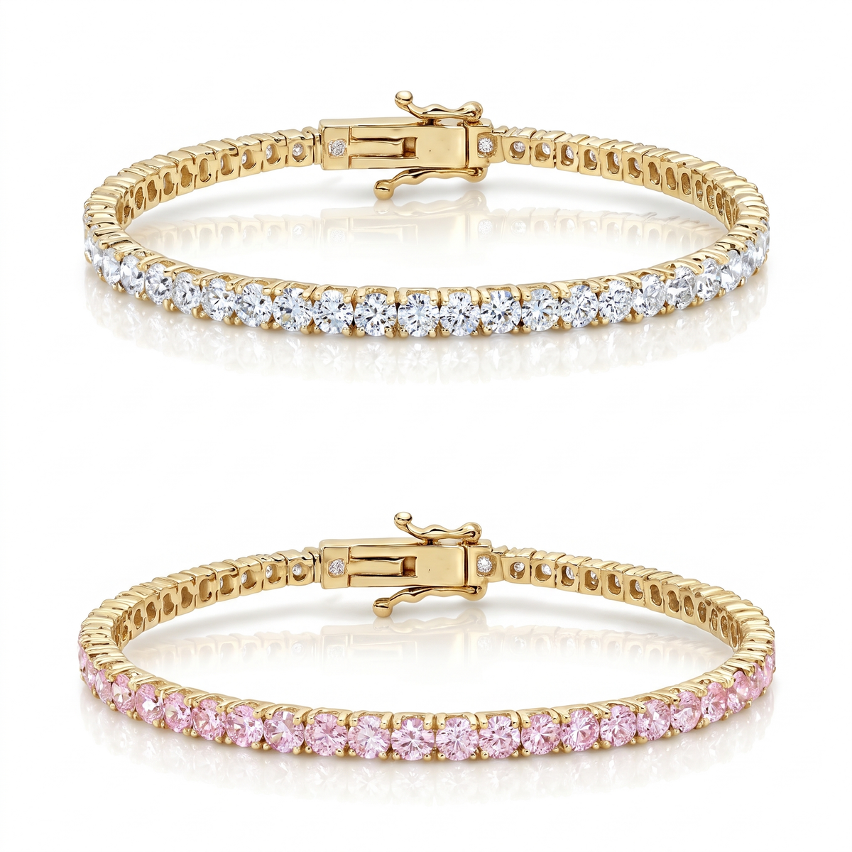 "Miami" Classic & Pink Sapphire Stack Set