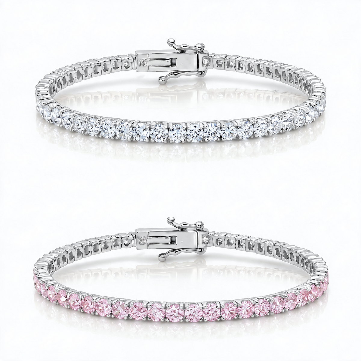 "Miami" Classic & Pink Sapphire Stack Set
