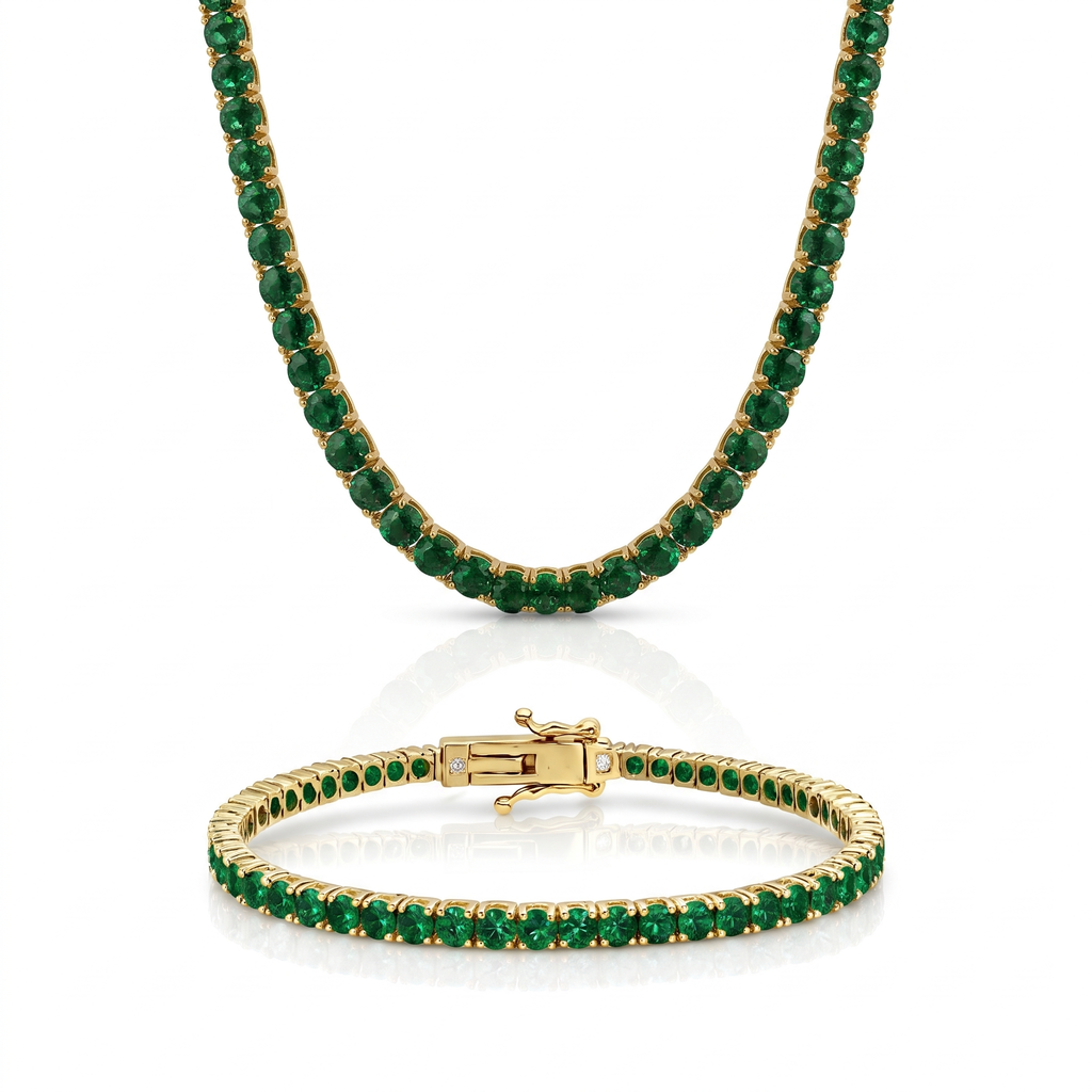 "Miami" Emerald Bracelet & Choker Set