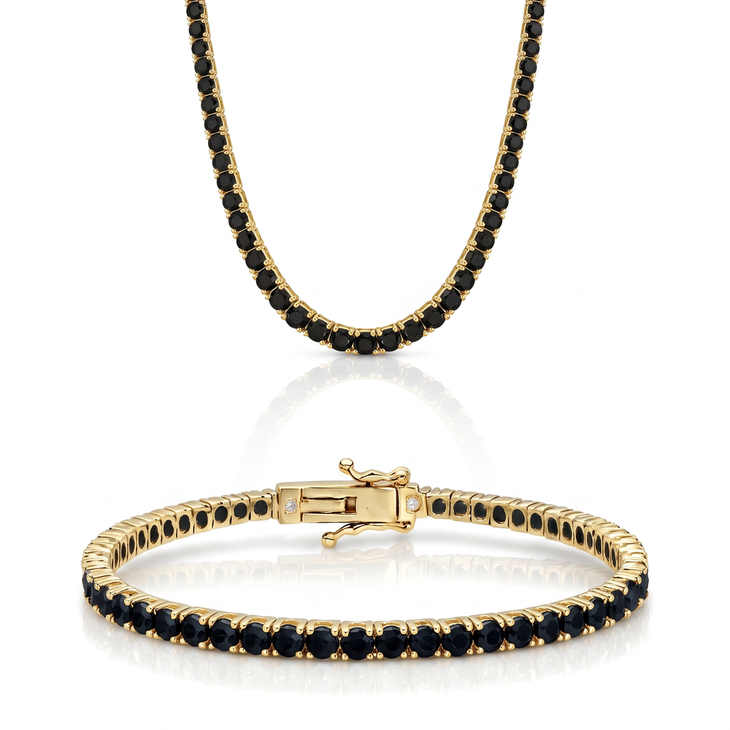 "Miami" Onyx Bracelet & Choker Set